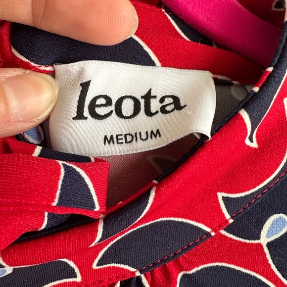 NWT LEOTA Red and Navy High Neck Ladies Career Party Dress, M - Picture 5 of 8
